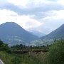 auf dem Heimweg nach Lana. Im Hintergrund: Laugenspitze, Gall, Hochwart, Eingang Ultental, Vigiljoch