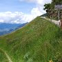 hier beginnt der Trail nach unten. Was mag wohl "Nicht Bike tauglich" bedeuten?