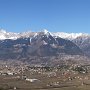 Blick nach Meran mit der Mutspitze im Zentrum